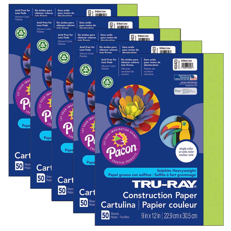 (5 PK) TRU RAY 9X12 BRILLIANT LIME