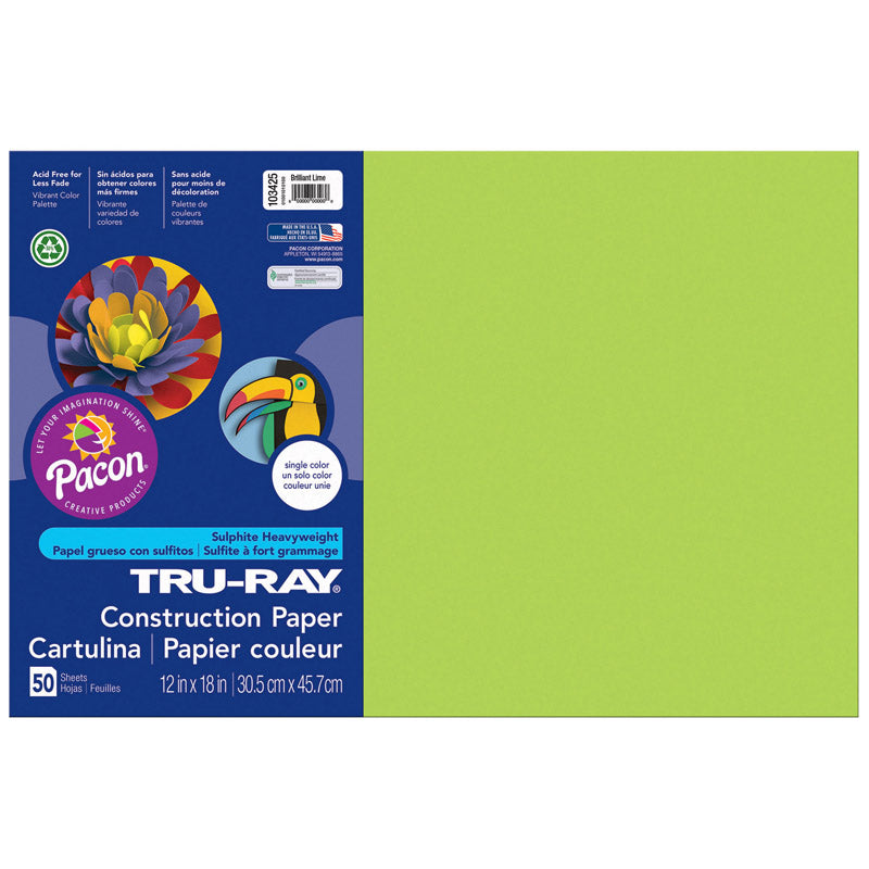 TRU RAY 12X18 BRILLIANT LIME 50SHT