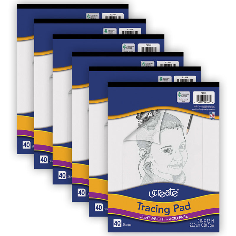 (6 EA) PACON TRACING PADS 9X12