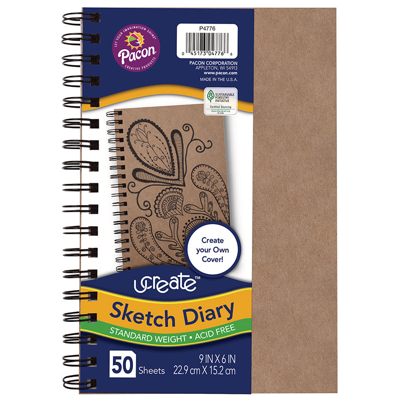 SKETCH DIARY CHIP COVER 9X6 NATURAL