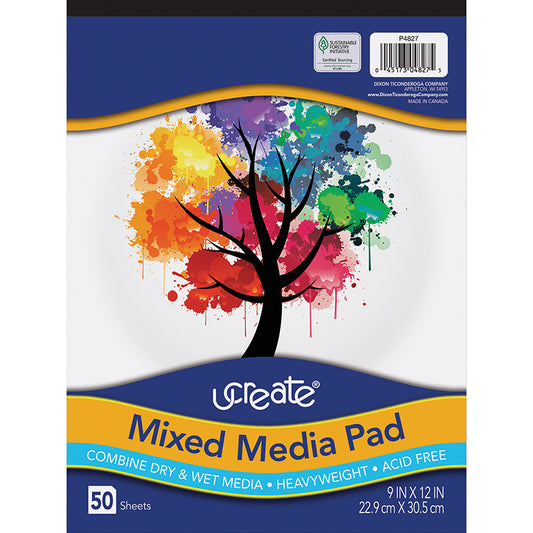 MIXED MEDIA PAD 9X12 50 SHEETS