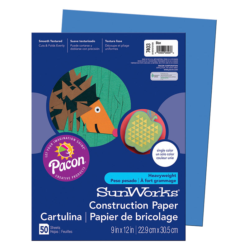 CONSTRUCTION PAPER BLUE 50PK 9X12