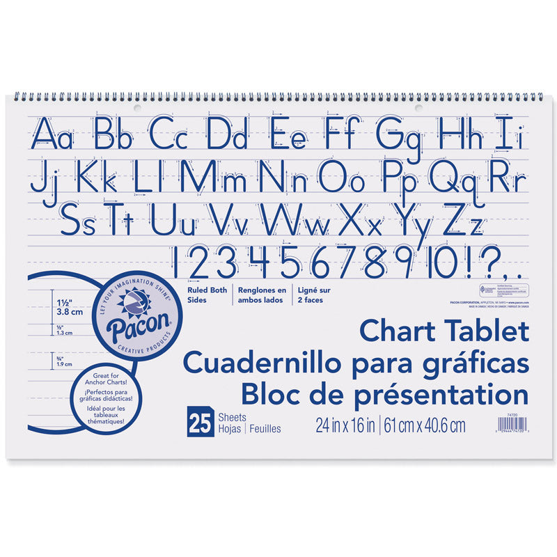 CHART TABLET 1.5IN RULED 25CT 24X16