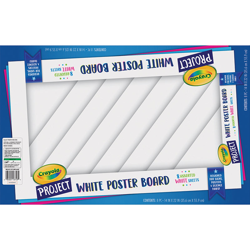 POSTER BOARD WHITE 8 SHEETS 24/CT