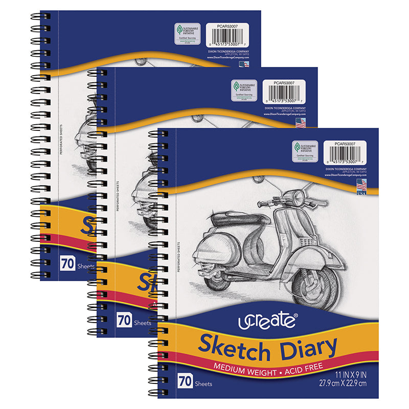 (3 EA) SKETCH DIARY MEDIUM WEIGHT