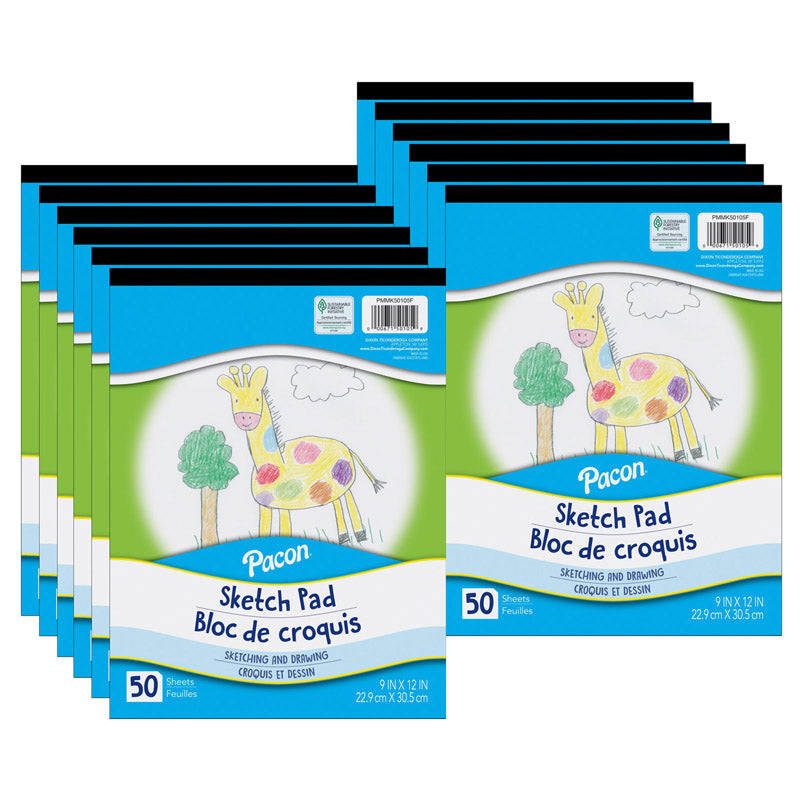 (12 EA) LITTLE FINGRS SKTCH PAD WHT