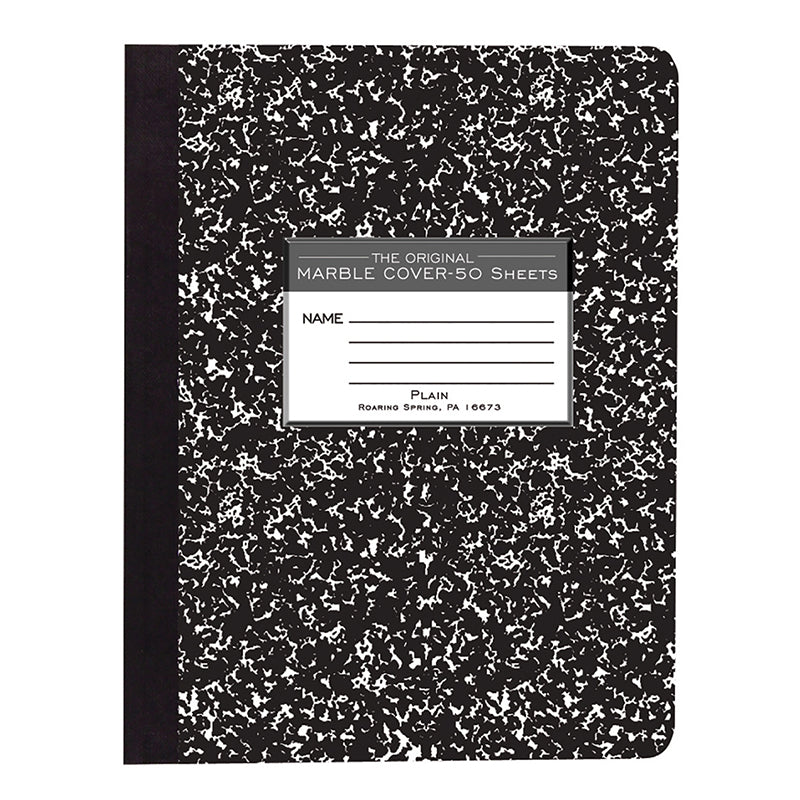 BLACK MARBLE COMP BOOK PLAIN