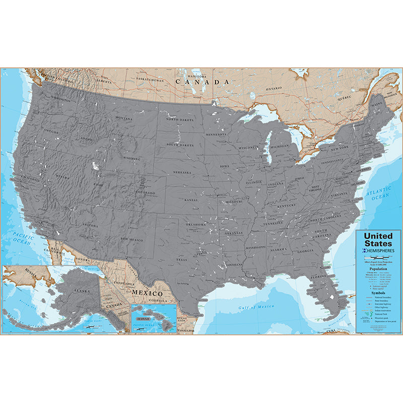 SCRATCH OFF USA 24X36IN WALL MAP
