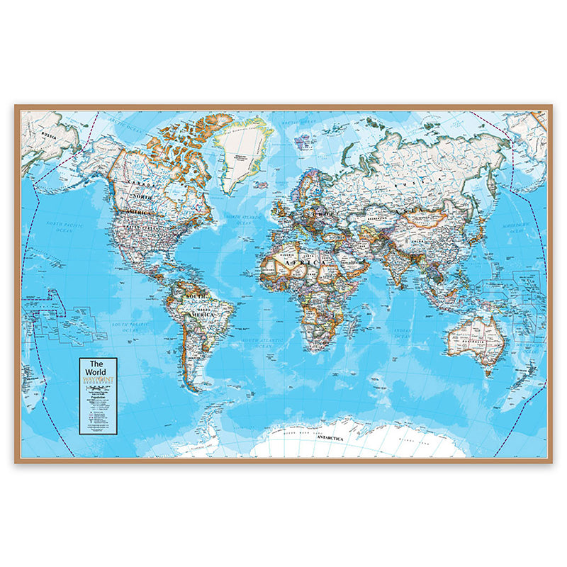 CONTEMPORARY WORLD 24X36IN WALL MAP