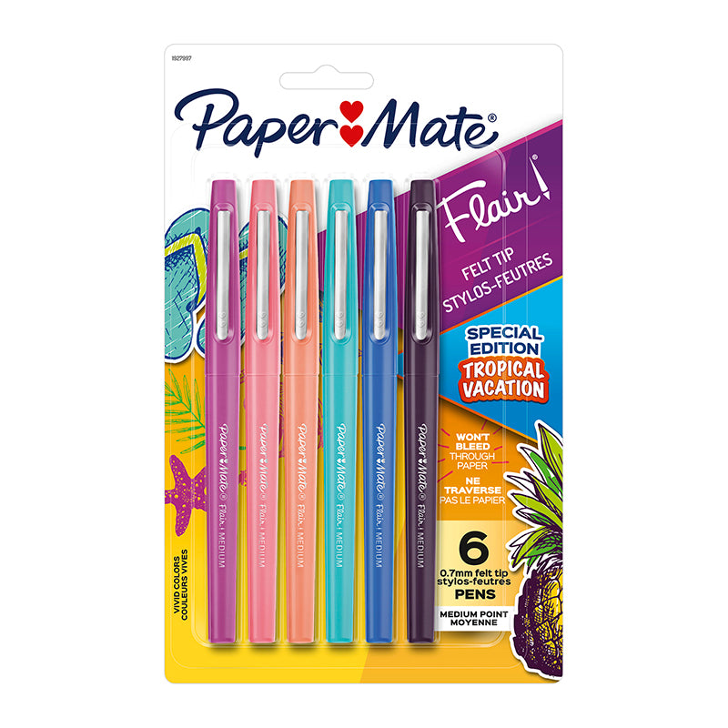 6CT MED FLAIR TROPICAL PENS SET