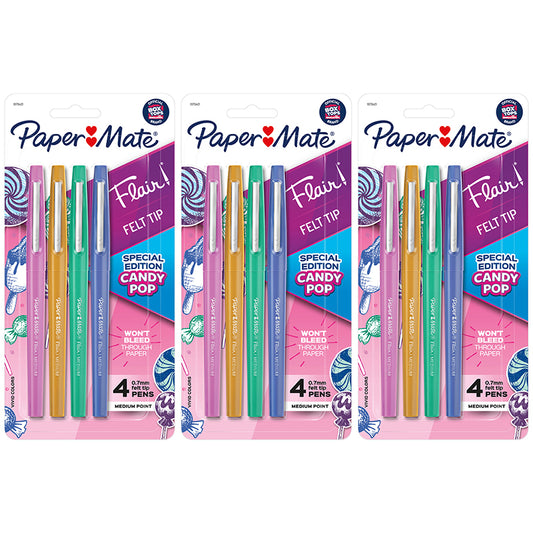 (3 PK) FLAIR 4 COLOR CANDY POP PENS