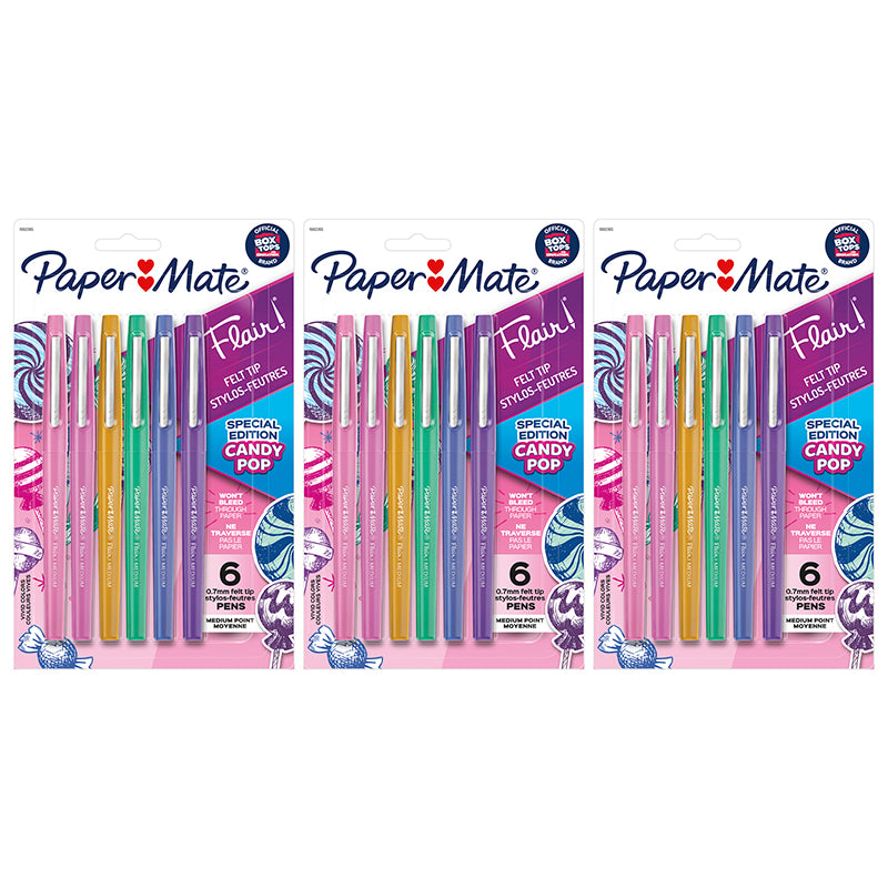 (3 PK) FLAIR 6 COLOR CANDY POP PENS