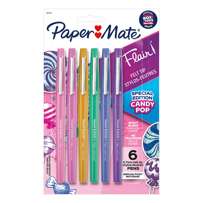 FLAIR 6 COLOR MED CANDY POP PENS