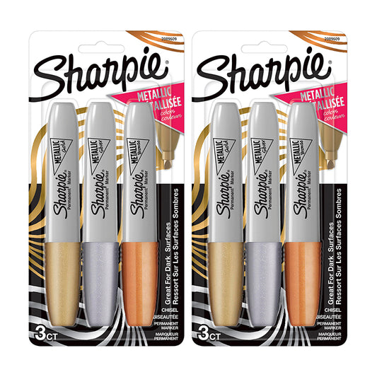 (2 PK) 3CT CHISEL PERMANENT MARKERS