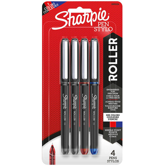 4CT SHARPIE ROLLER .5 MM 3 COLORS