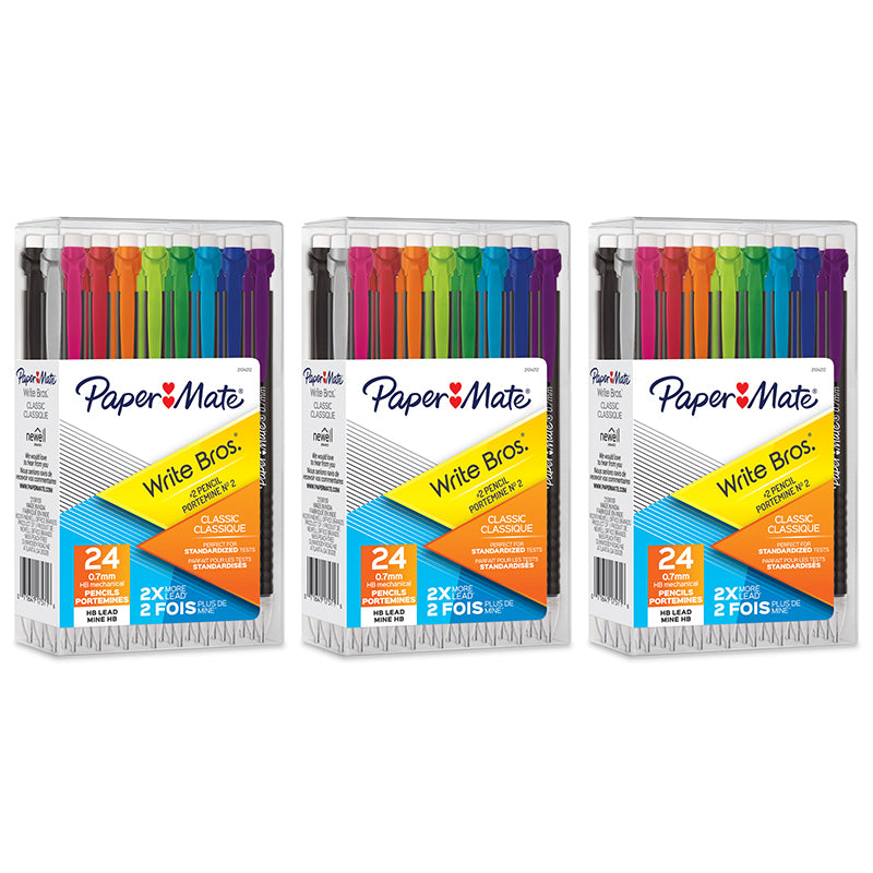 (3 PK) MECH PENCIL ASSORTED 24CT