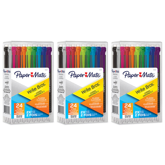 (3 PK) MECH PENCIL ASSORTED 24CT