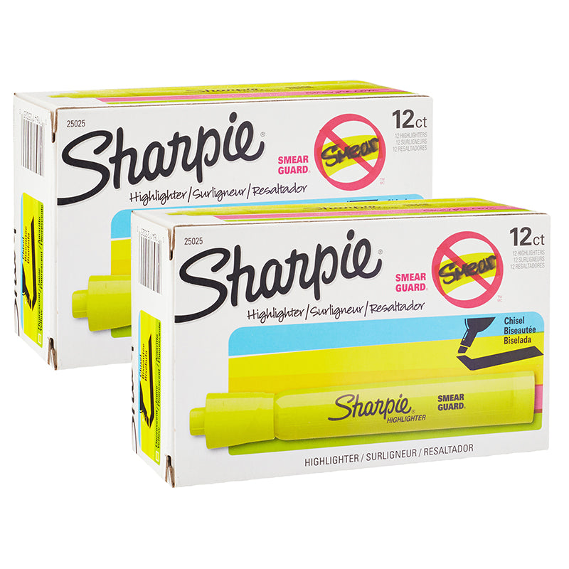 (2 PK) BOX OF 12 YELLOW HIGHLIGHTER