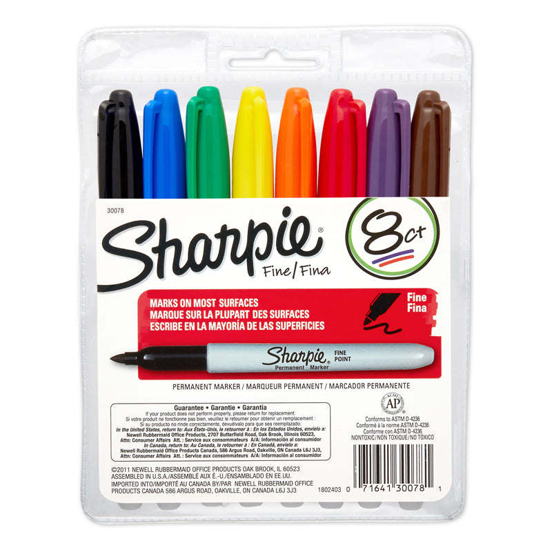 SHARPIE PERMANENT FINE POINT 8-SET