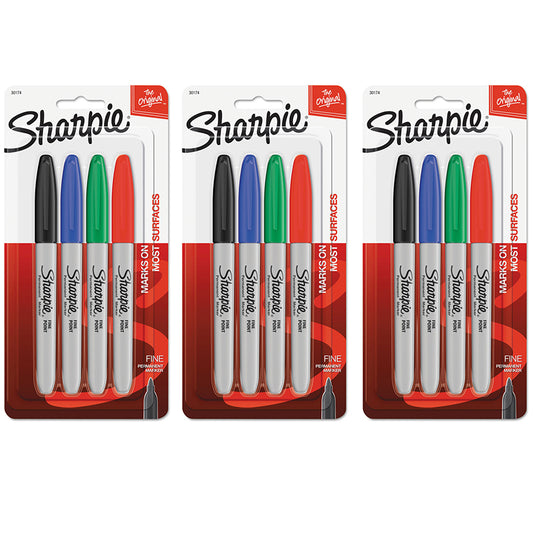 (3 PK) SHARPIE FINE SET CARDED 4