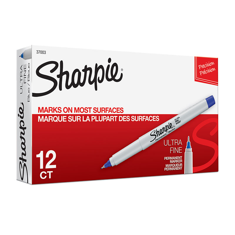 BOX OF 12 BLUE SHARPIE ULTRA FINE