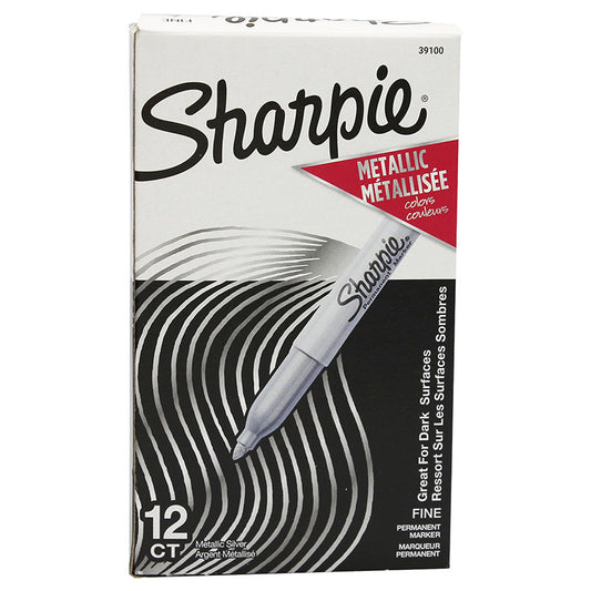 BOX OF 12 SILVER SHARPIE METALLIC