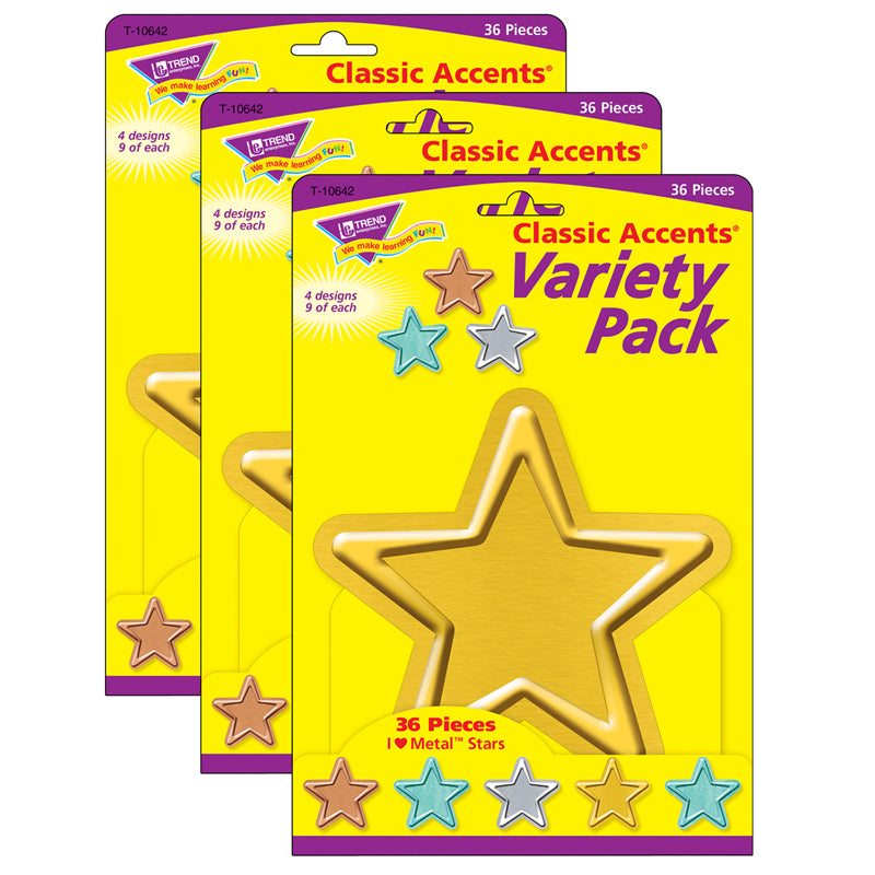 (3 PK) STARS CLASSIC ACCENTS VAR