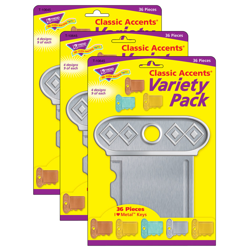 (3 PK) KEYS CLASSIC ACCENTS VAR