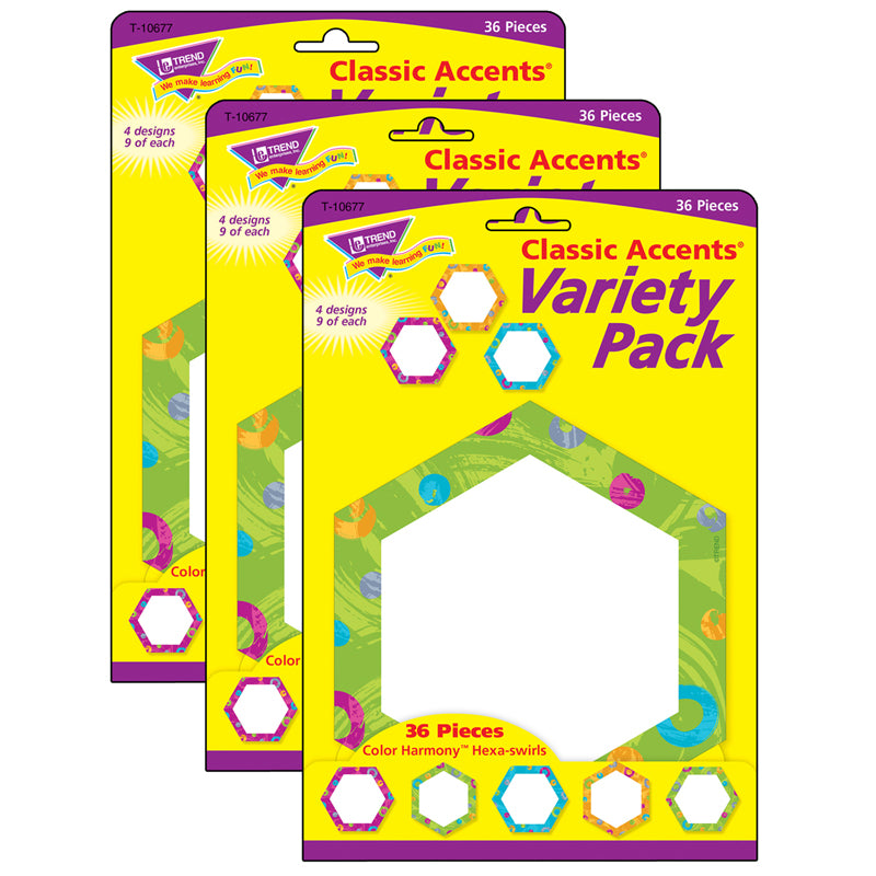 (3 PK) HEXA-SWIRLS CLASSIC ACCENTS