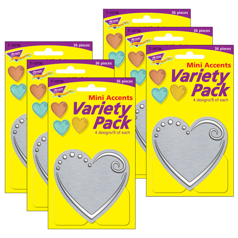 (6 PK) HEARTS MINI ACCENTS VARIETY