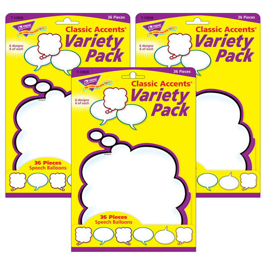 (3 PK) SPEECH BALLOONS VARIETY PK