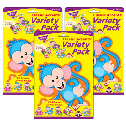 (3 PK) COLOR MONKEYS ACCENTS