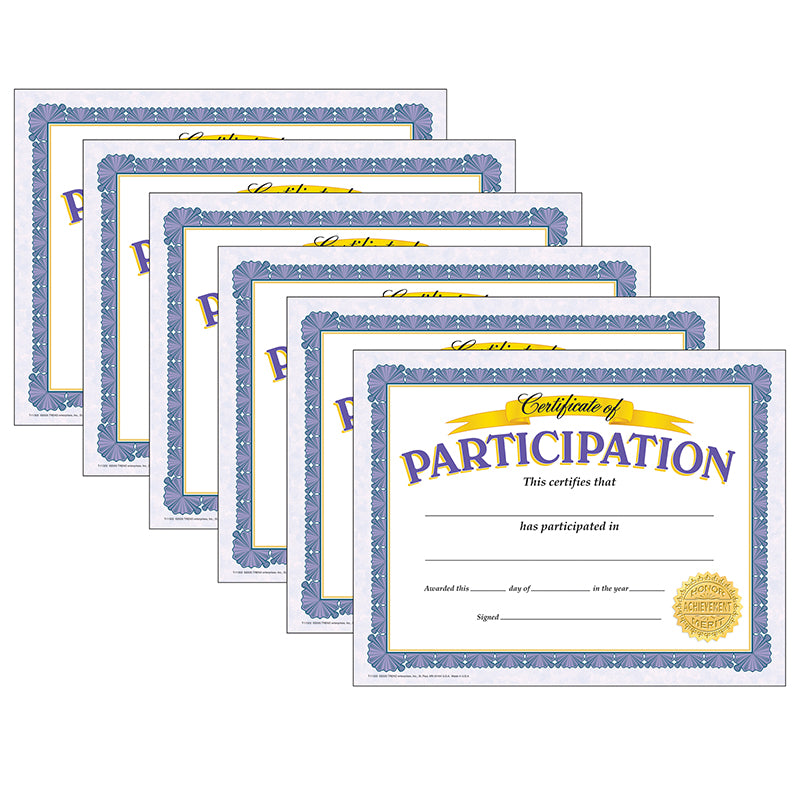 (6 PK) CERTIFICATE OF PARTICIPATION