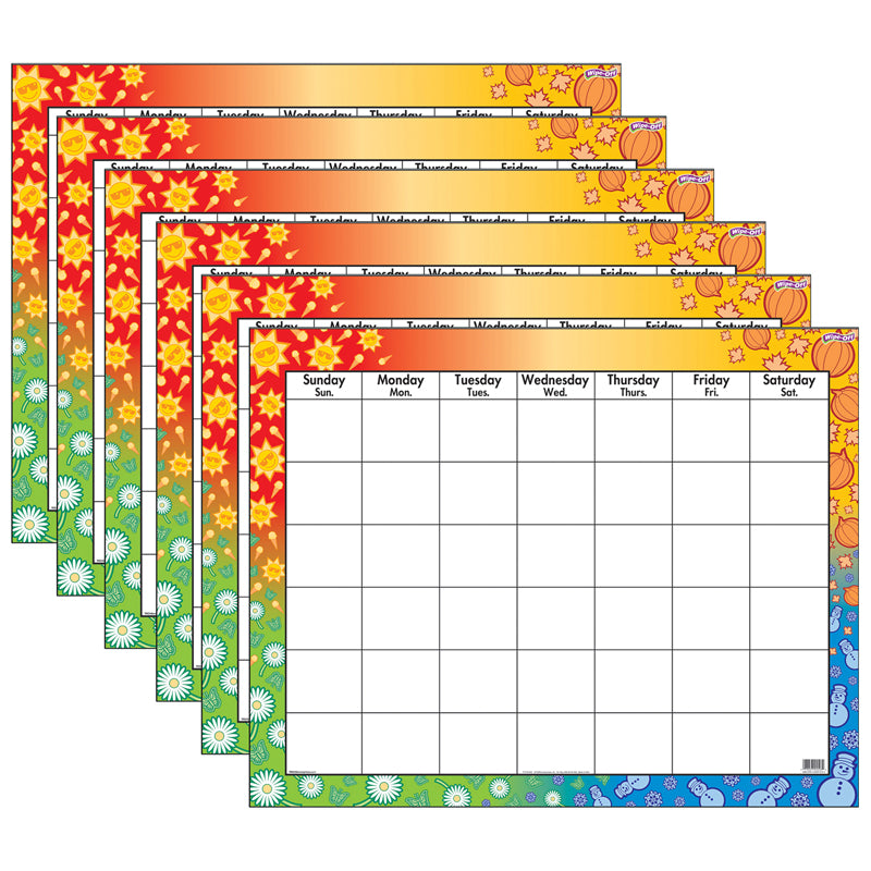 (6 EA) WIPE-OFF CHART CALENDAR