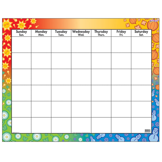 WIPE-OFF CHART CALENDAR 22 X 28