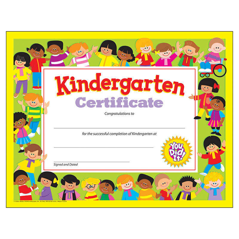 KINDERGARTEN CERTIFICATE 30/PK