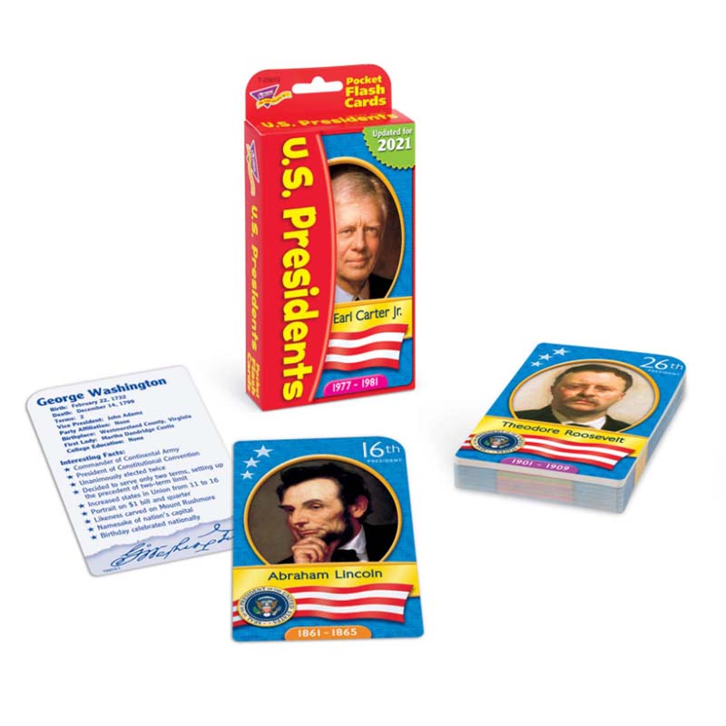 POCKET FLASH CARDS PRESIDENTS 56-PK