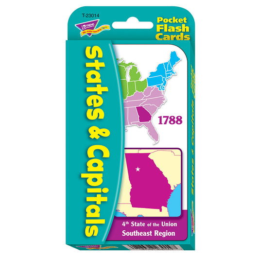 POCKET FLASH CARDS 56-PK STATES AND