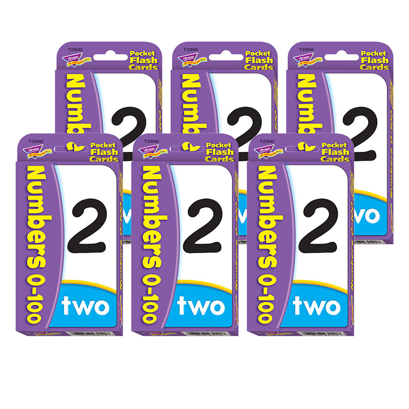 (6 PK) NUMBERS 0-100 FLASH CARDS