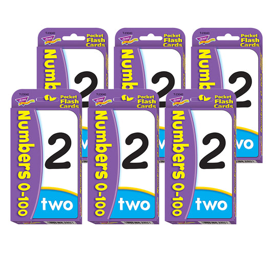 (6 PK) NUMBERS 0-100 FLASH CARDS