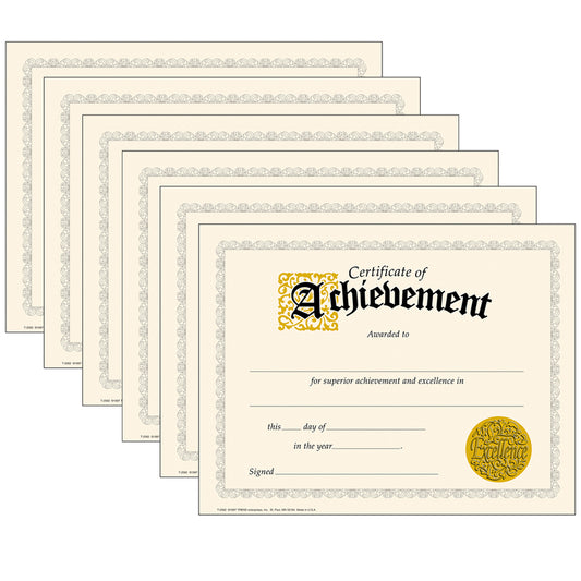 (6 PK) CERTIFICATE OF ACHIEVEMENT