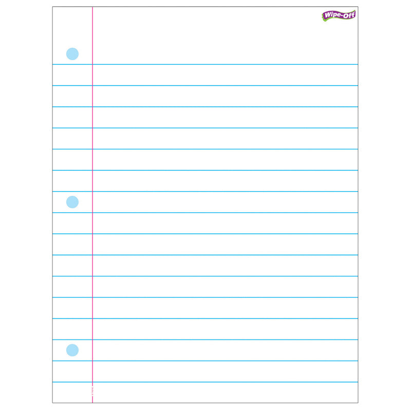 NOTEBOOK PAPER WIPE OFF CHART 17X22