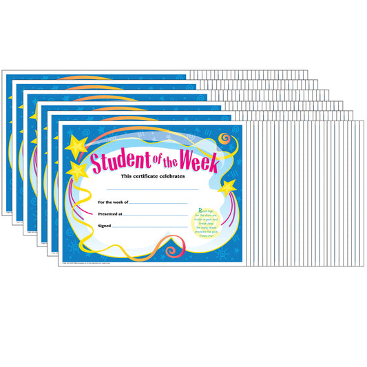 (6 PK) CERTIFICATE STUDENT OF THE