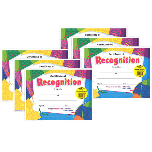 (6 PK) CERTIFICATE OF RECOGNITION