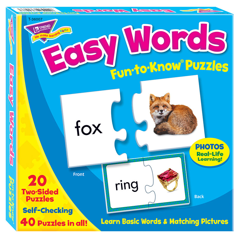 FUN-TO-KNOW PUZZLES EASY WORDS