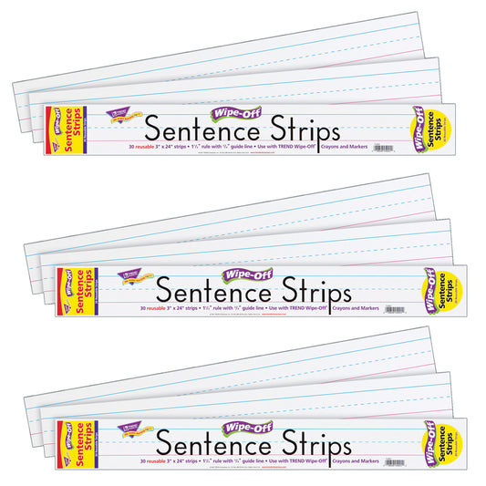 (3 EA) WIPE-OFF SENTENCE STRIPS