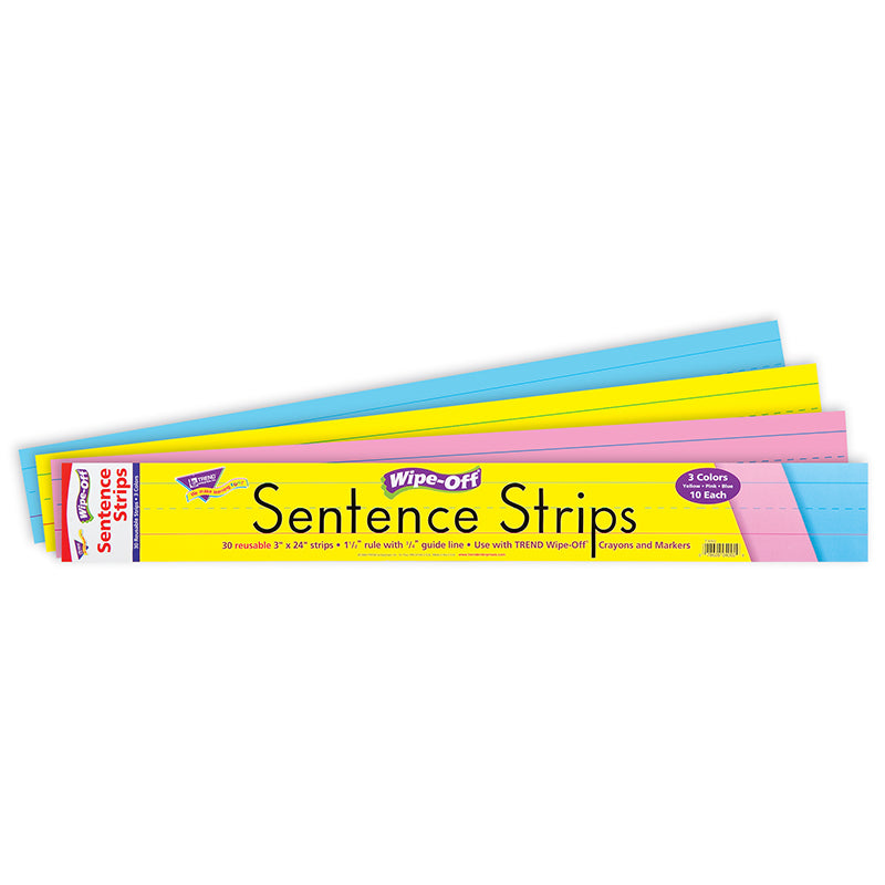 WIPE-OFF SENTENCE STRIPS MULTICOLOR