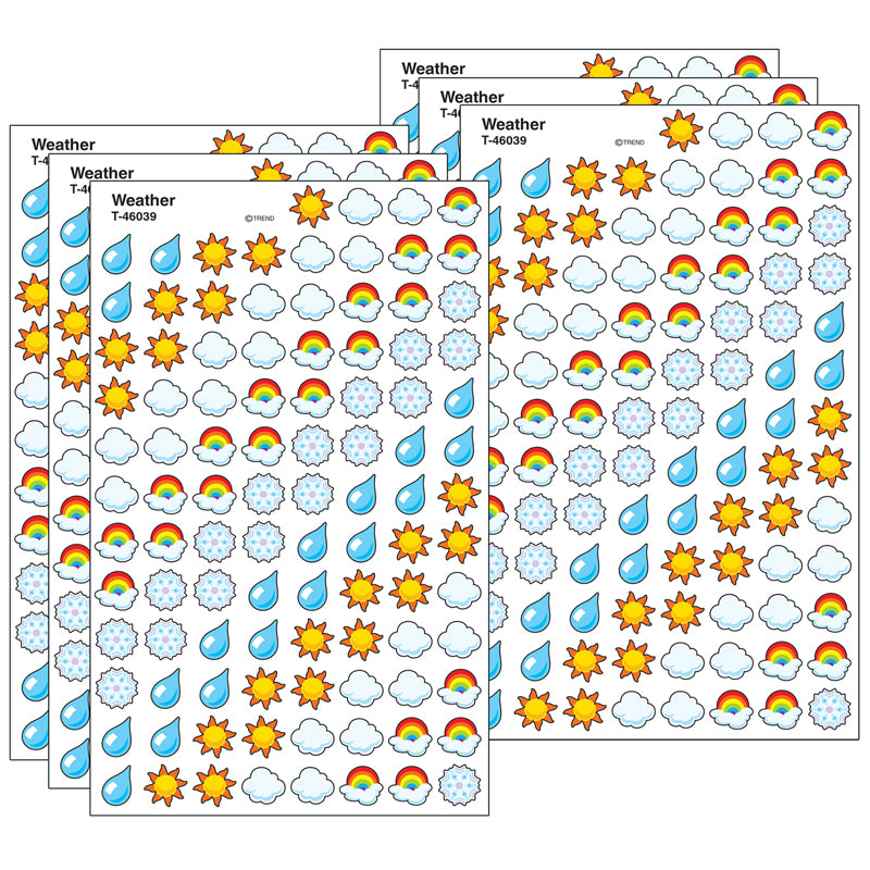 (6 PK) SUPERSHAPE STICKERS WEATHER