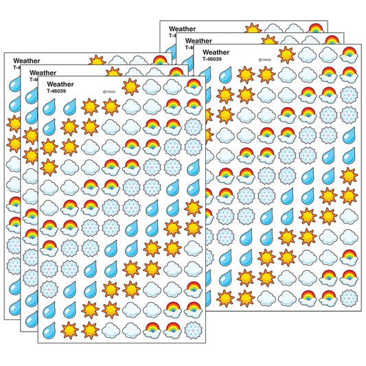 (6 PK) SUPERSHAPE STICKERS WEATHER