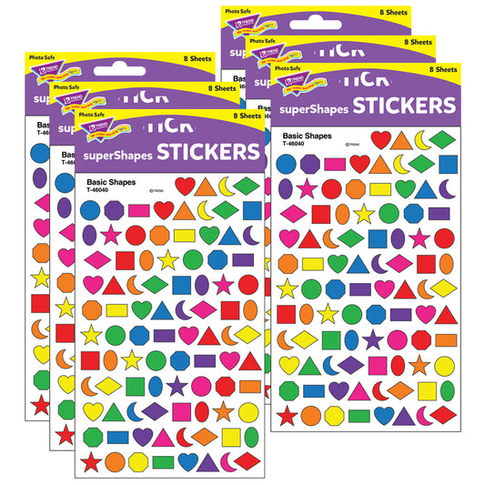 (6 PK) STICKER BASIC SHAPES